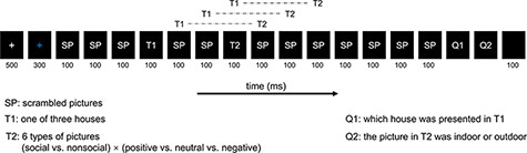 Experimental design of the rapid serial visual presentation (RSVP) task.