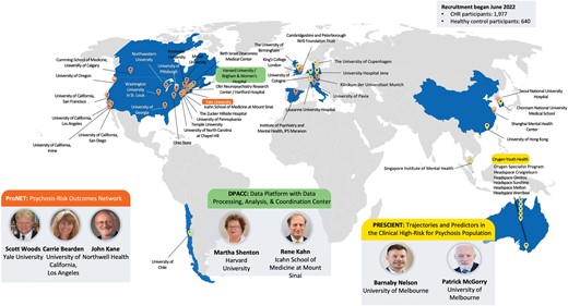 Accelerating Medicines Partnership Schizophrenia research networks and study sites.