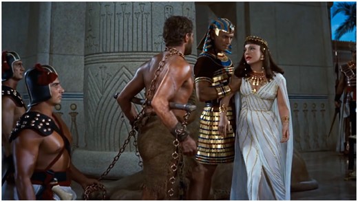 Charlton Heston, Brynner and Anne Baxter in The Ten Commandments.