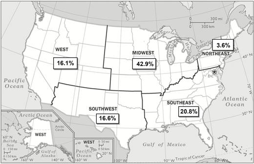 Percentage of respondents by region of the United States (N = 1,414). License permission from National Geographic Society, Washington, DC.