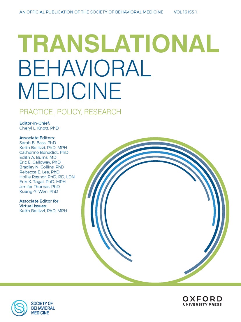 Volume 16 Issue 1 | Translational Behavioral Medicine | Oxford Academic