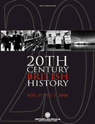 Twentieth Century British History Cover Image for Volume 17, Issue 1