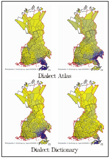 Division of the southeastern dialects given by factor analysis.