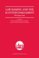 Law Making and the Scottish Parliament: The Early Years 