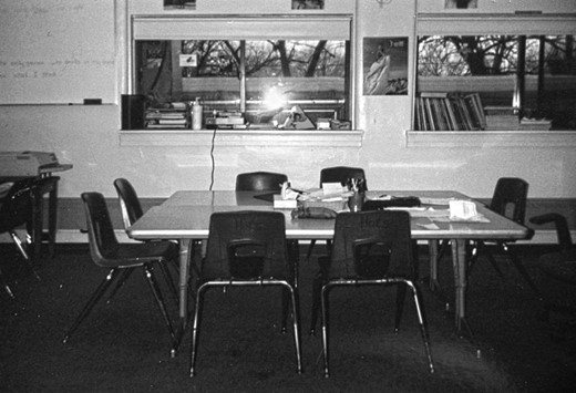  The time of year affects how photographs may look; this classroom photo was taken during the wintertime, which gives it a gloomy look.