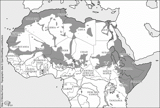  The geographical distribution of Afro-Asiatic languages