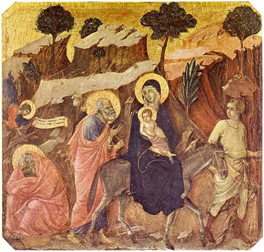 Flight into Egypt. Duccio di Buoninsegna (ca. 1255‒ca. 1318.) Museo dell’Opera del Duomo, Siena.