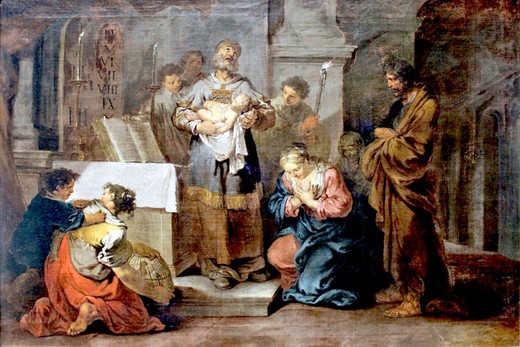  The Presentation in the Temple.Januarius Zick (1730-1797) Augsburg, Bruchsal, Ehrenbreitstein, Wiblingen bei Ulm.