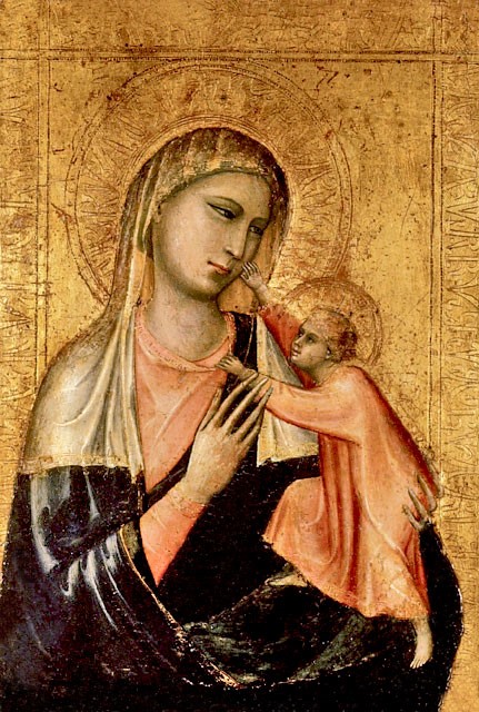 Madonna and Child. Studio of Giotto di Bondone (ca. 1266‒1337). Ashmolean Museum, Oxford.