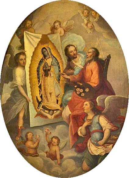 God the Father Painting the Image of Guadalupe. Anon., Mexico, eighteenth cent.